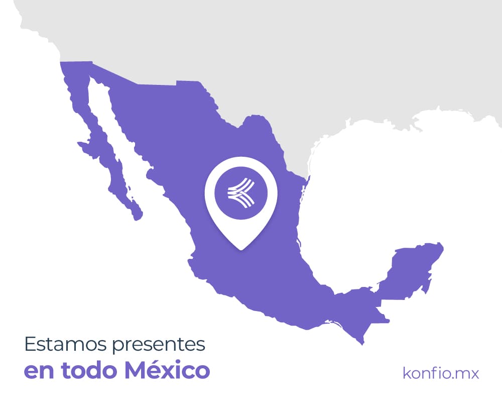 Mapa Konfío créditos